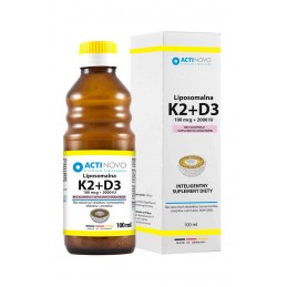 ACTINOVO Liposomalna Witamina K2 100mcg + D3 2000IU bez alkoholu - 100ml (50 dni)