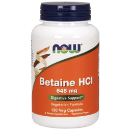 NOW FOODS Betaine HCL 648mg, 120vcaps.