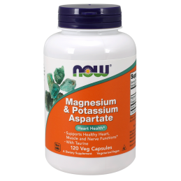 NOW FOODS Magnesium & Potassium Aspartate with Taurine 120vcaps.