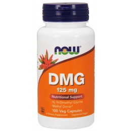 NOW FOODS DMG 125mg, 100vcaps. - N, N-Dimetyloglicyna - kwas pangamowy - witamina B15