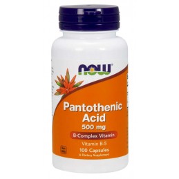 NOW FOODS Pantothenic Acid 500mg, 100caps. - kwas pantotenowy, witamina B5