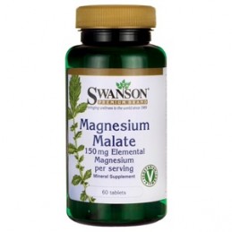 SWANSON Magnesium Malate 150mg magnezu, 60tabl. - Jabłczan magnezu