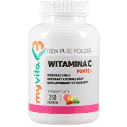 MyVita Witamina C FORTE+ proszek 250g - witamina C + bioflawonoidy + dzika róża