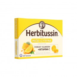 Herbitussin Miód i Cytryna na gardło 12 tabletek