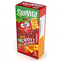 Paluszki owocowe bez dodatku cukru - Truskawka Sunvita, 50g (5x10g)