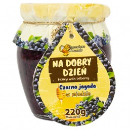 Miód z czarną jagodą "Na dobry dzień" Pszczelarz Kozacki, 220g