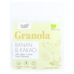 Granola Banan-Kakao Pure&Sweet BIO, 200g