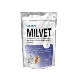 EUROWET Milvet - pełnoporcjowy preparat mlekozastępczy dla szczeniąt i kociąt, saszetka 100g