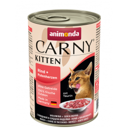 ANIMONDA Carny Kitten puszka z wołowiną i sercami indyczymi 400g