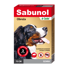 SABUNOL obroża szara przeciw pchłom i kleszczom dla psów 75cm