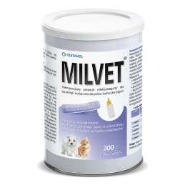 EUROWET Milvet - pełnoporcjowy preparat mlekozastępczy dla szczeniąt i kociąt 300g