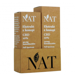 NAT Zestaw - ekstrakt z konopi Full Spectrum 10% CBD 15ml + 5ml GRATIS