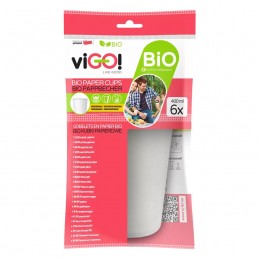Biodegradowalne kubki papierowe 400 ml viGO!, 6 sztuk